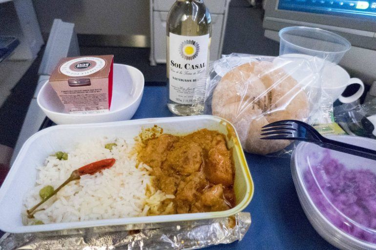 Essen im Flugzeug bei British Airways