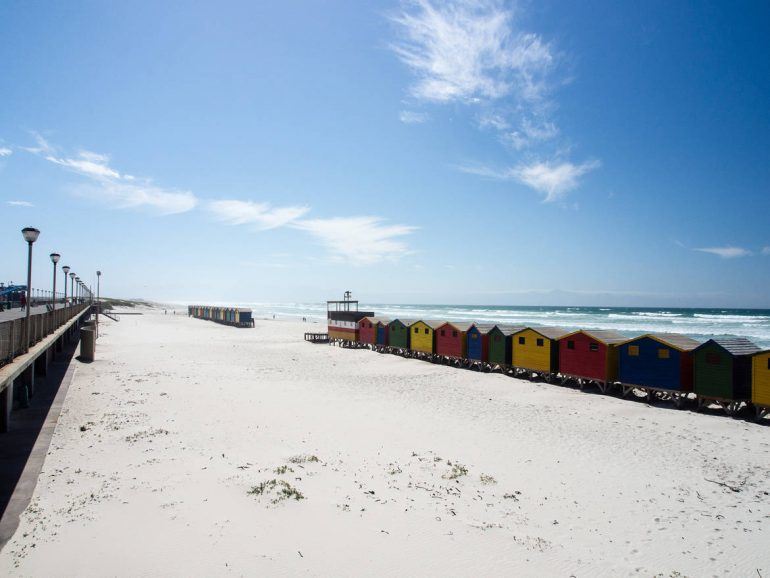 Bunte Badehäuser in Muizenberg