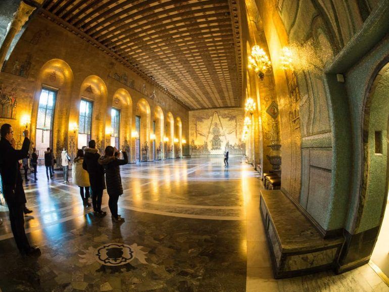 Goldener Saal im Stadshuset, Rathaus in Stockholm