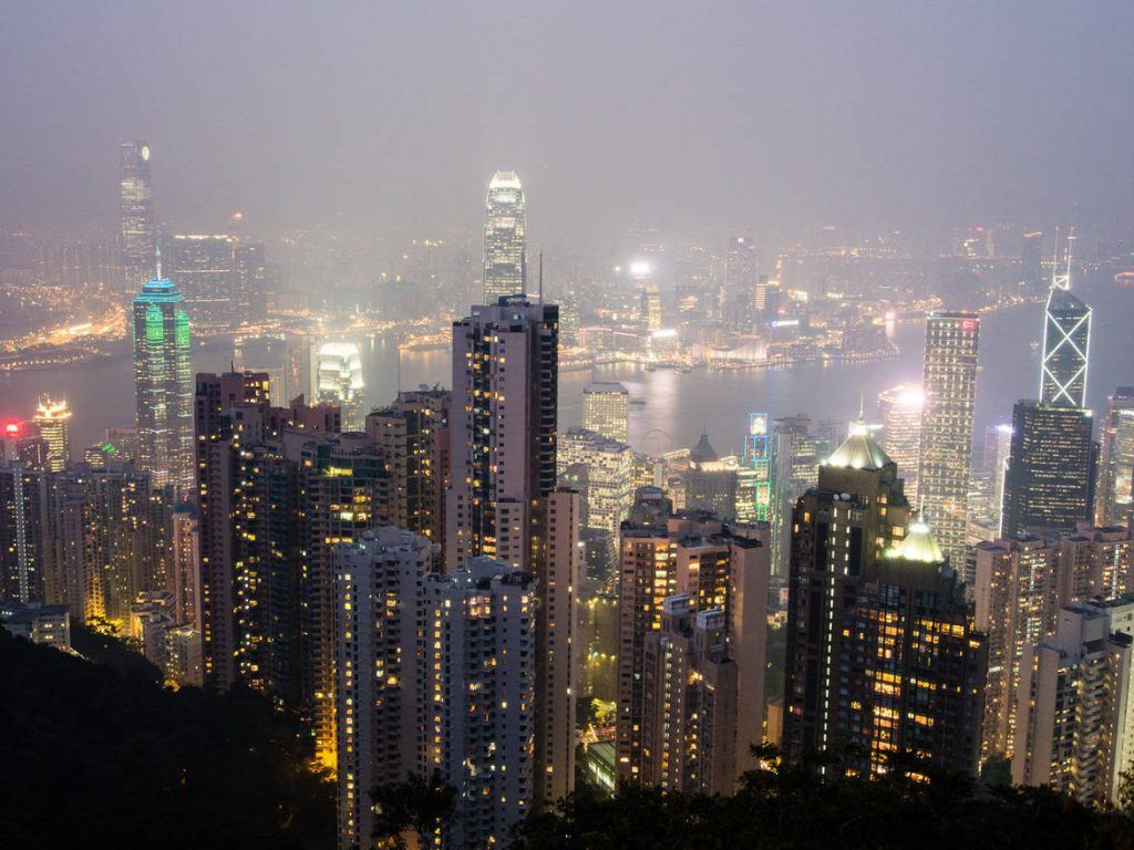 Eines unserer Hongkong Highlights - Aussicht bei Nacht vom Victoria Peak