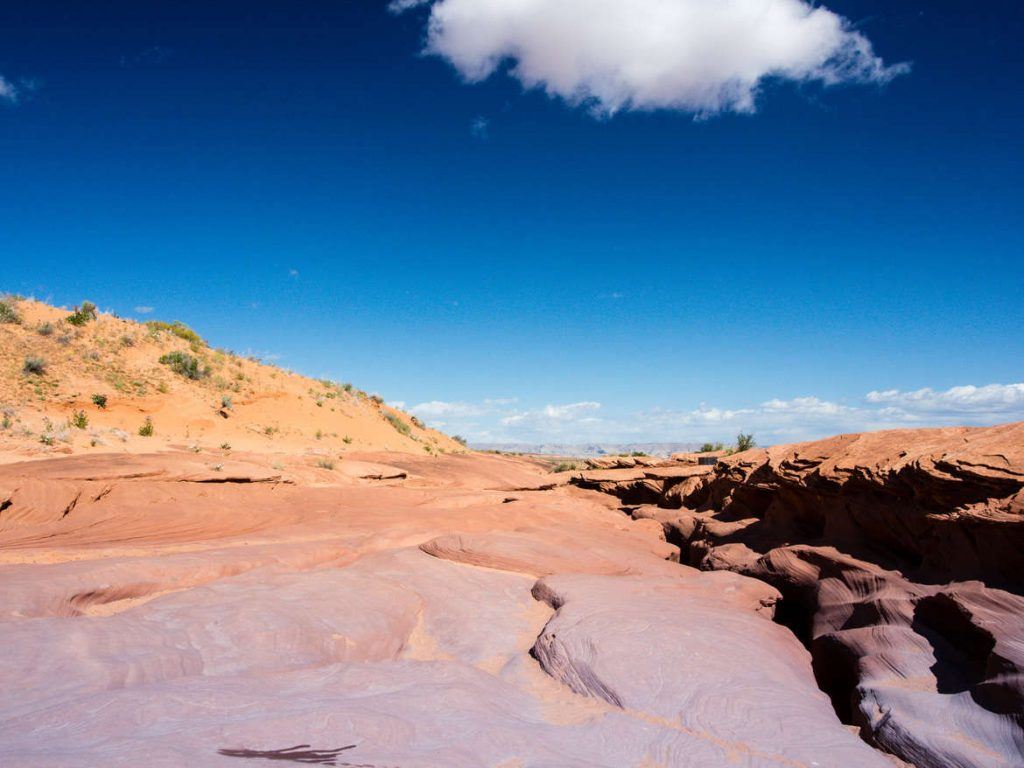 Außensicht Lower Antelope Canyon Nähe Page, Arizona