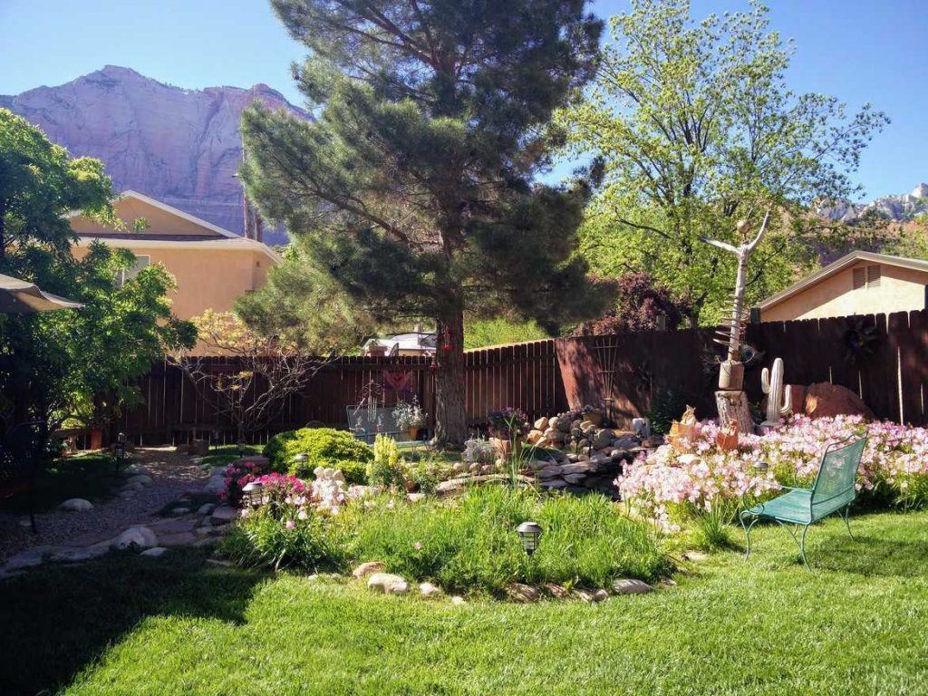 Garten der Unterkunft Harvest House in Springdale am Zion Nationalpark