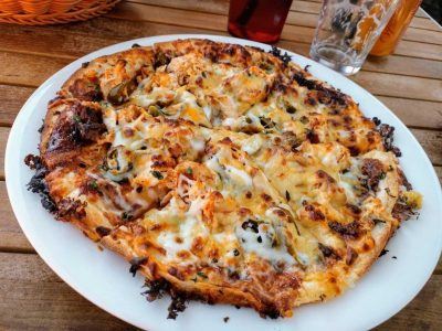 Pizza im Whiptail Restaurant in Springdale am Zion Nationalpark