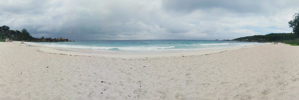 Panorama Grand Anse auf La Digue Seychellen