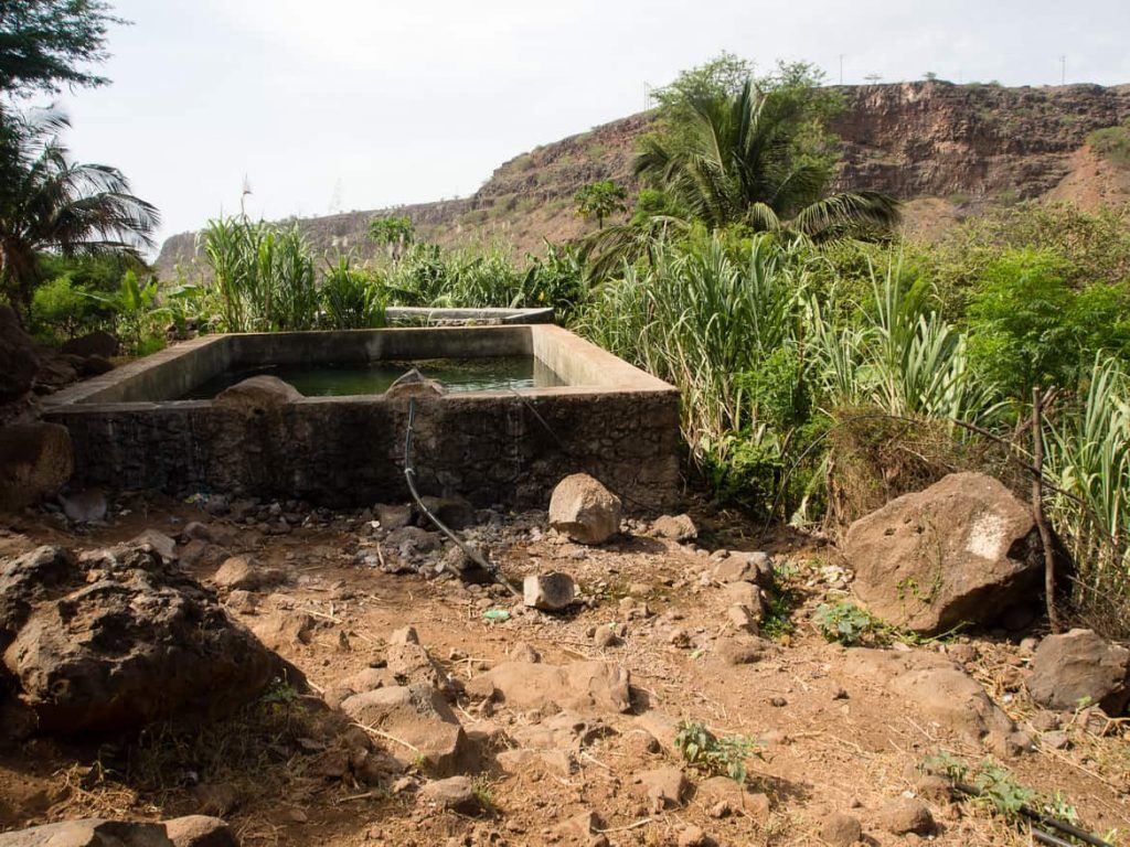 Wassersammelbecken Ribeira Grande auf Santiago Kapverden