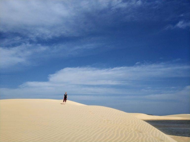 Sandra am Santa Monica Beach auf Boa Vista Kapverden