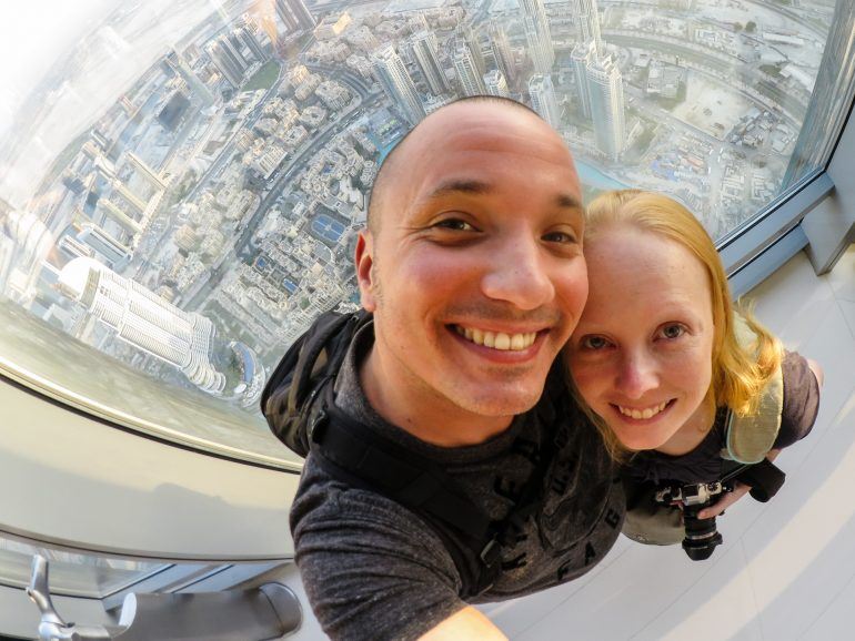 Sandra und Stephan auf dem Burj Khalifa Dubai