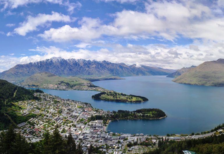 Aussicht Queenstown Lake Wakatipu Neuseeland